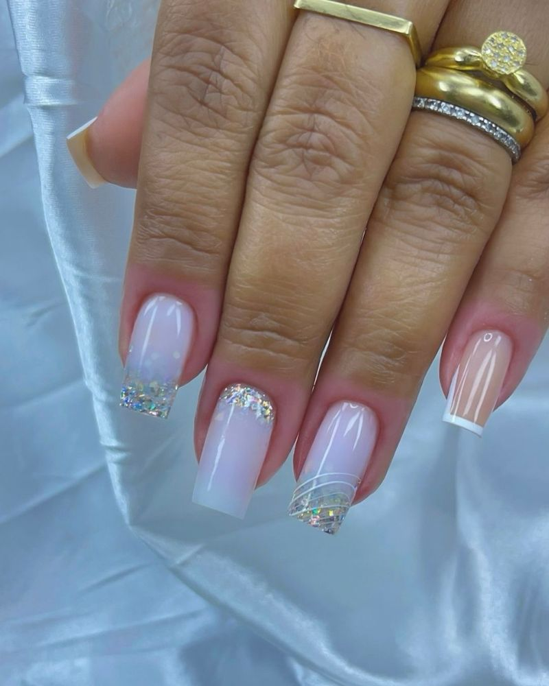 short french tip nails  design