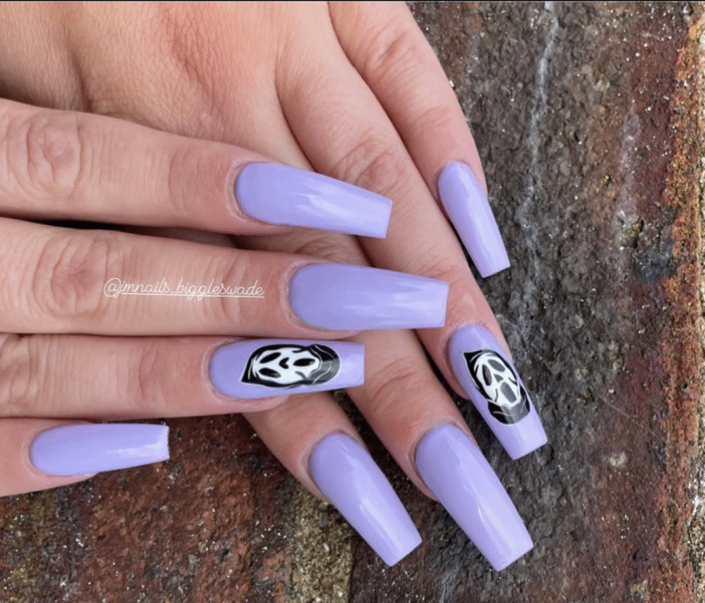 black and purple halloween nail designs