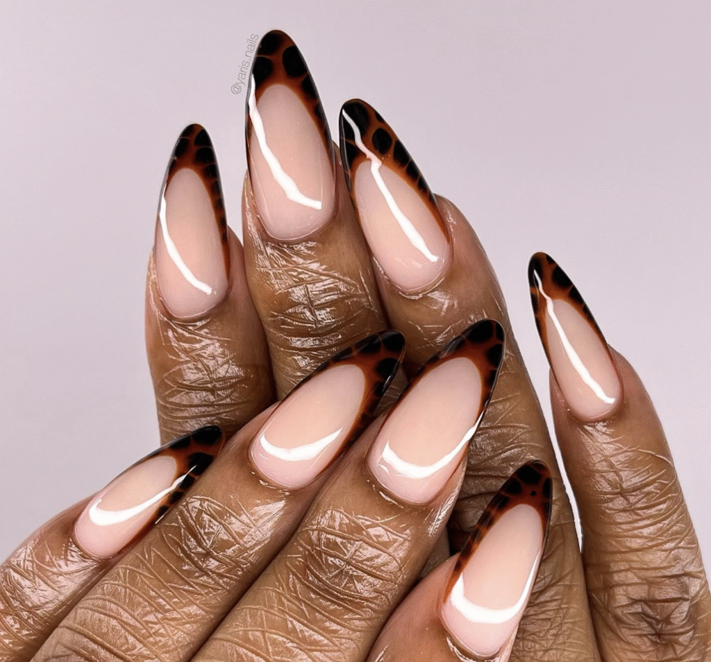almond nail designs fall
