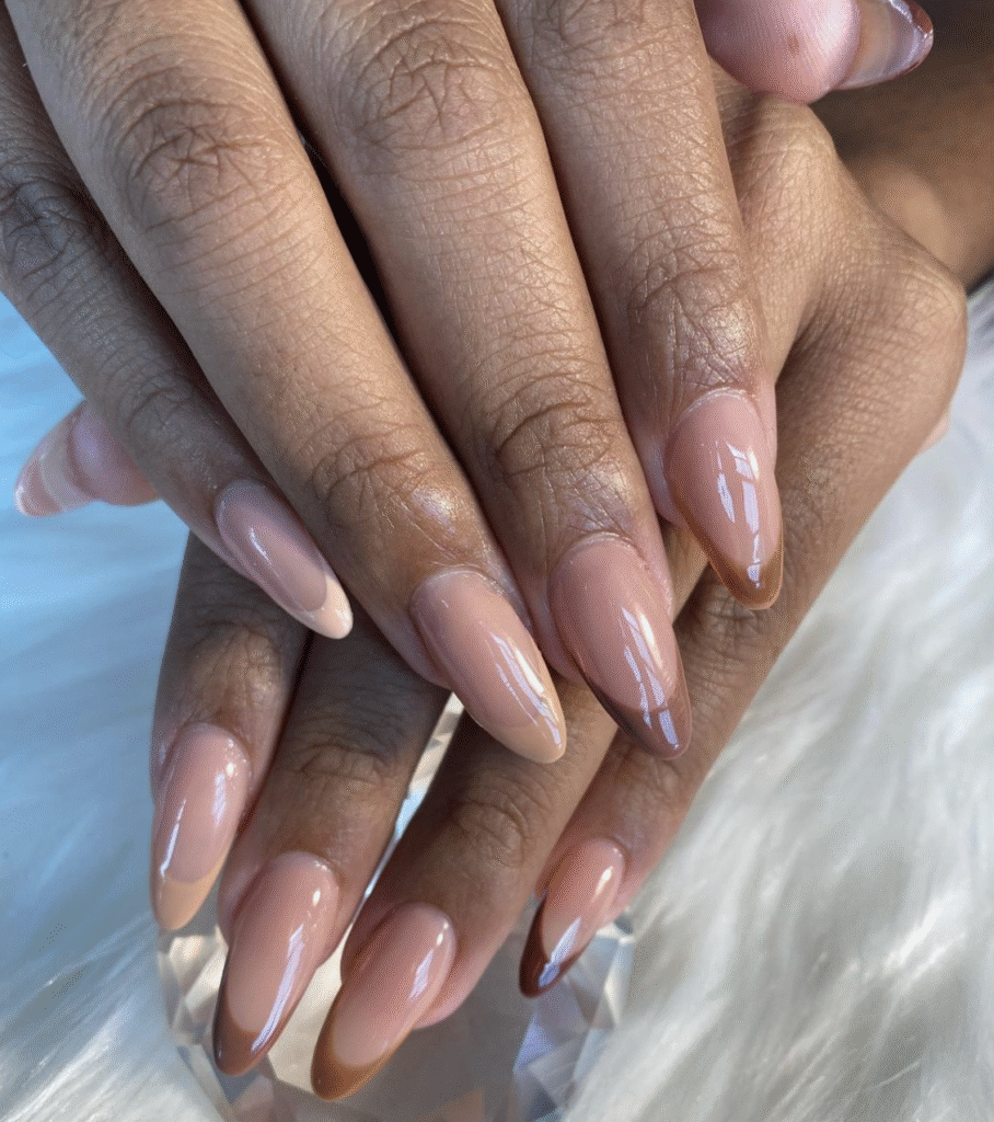 almond nail designs fall