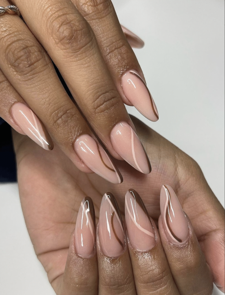 almond nail designs fall