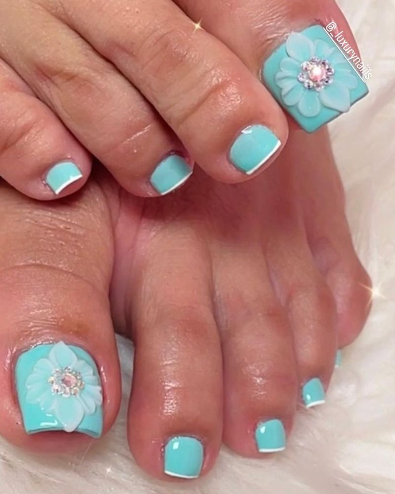3D flower toe nail art