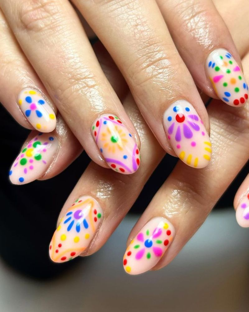 short and Bright summer nail art  designs