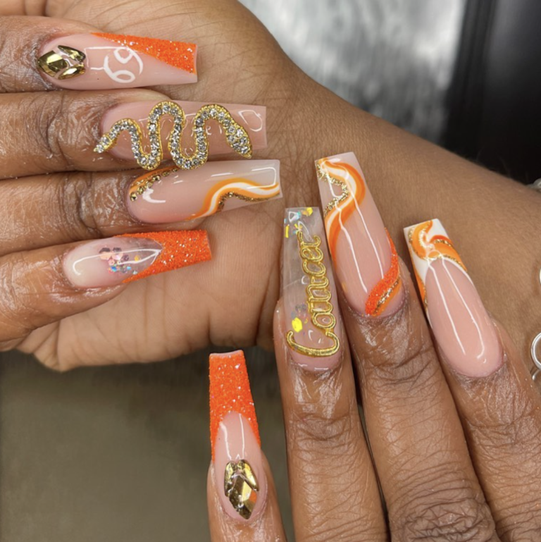 Cancer Zodiac Nail Designs