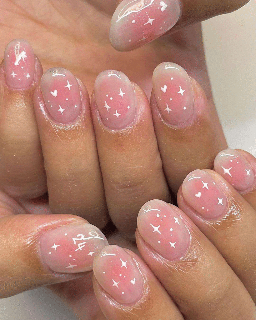 Blush pink nail