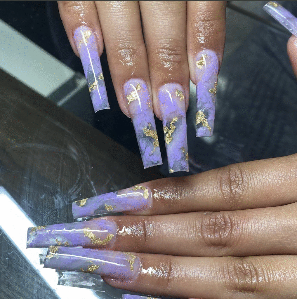 purple Valentine nail designs