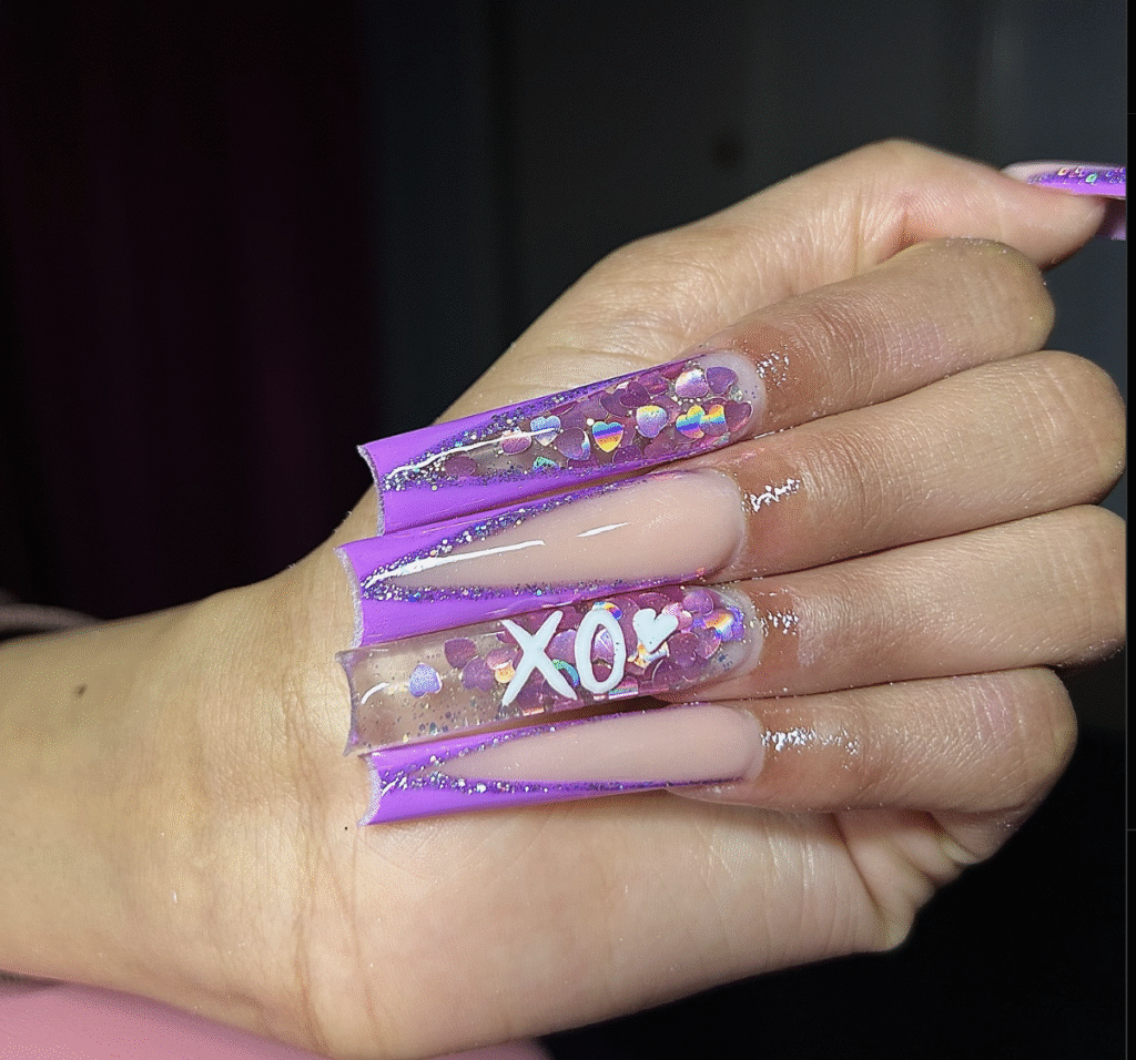 purple Valentine nail designs