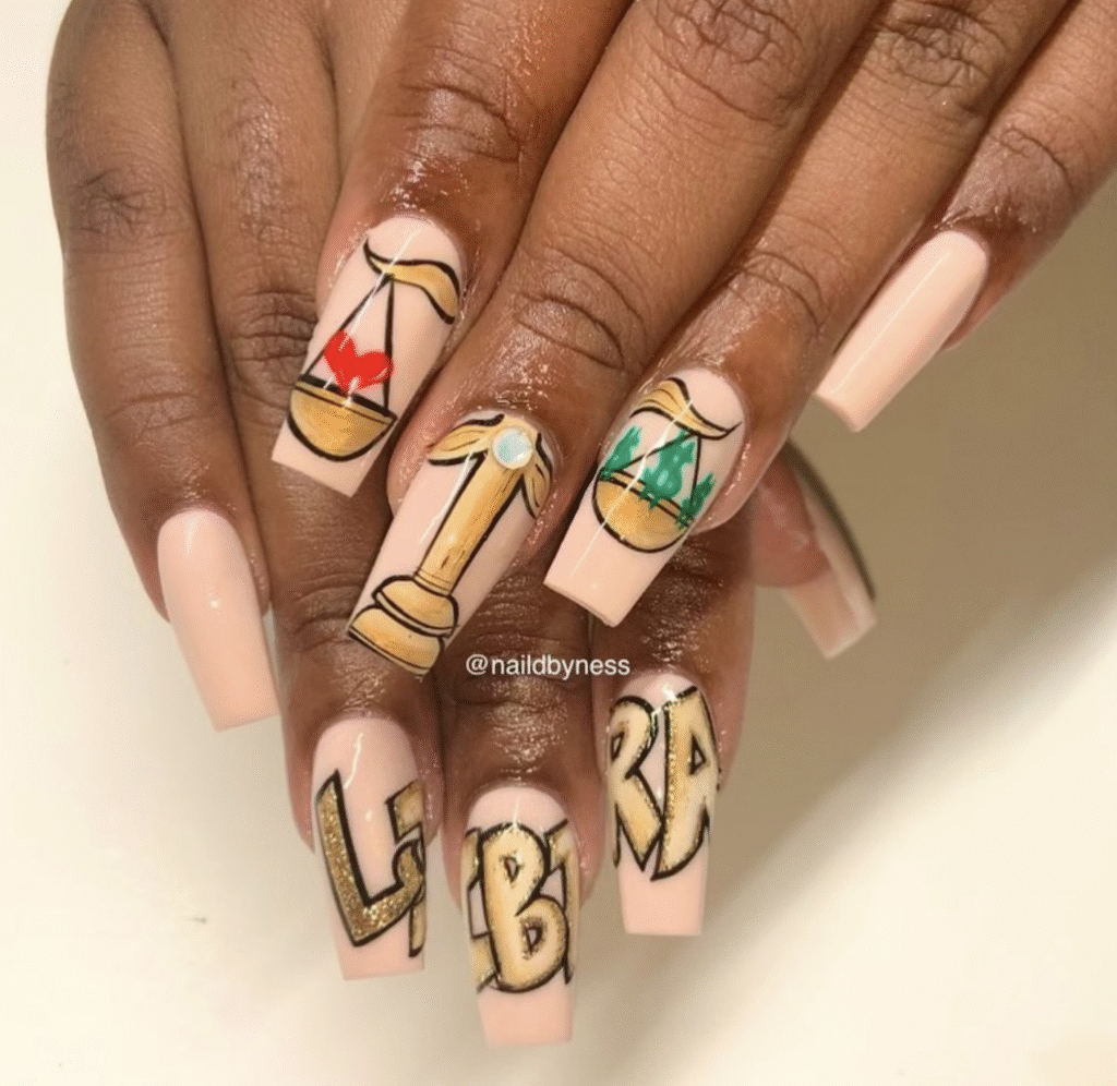 Libra nail designs