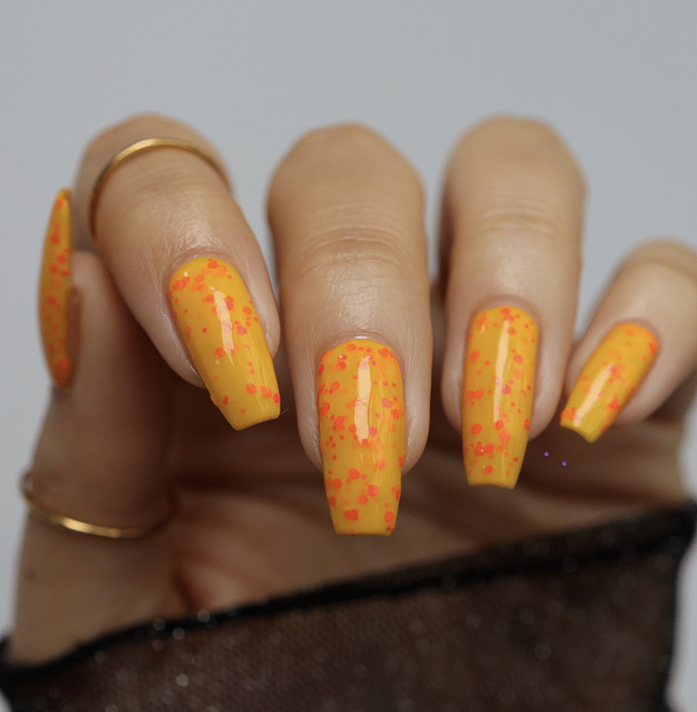 Orange and Yellow Nail
