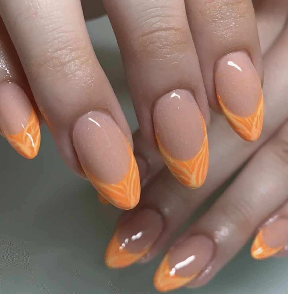 Orange and Yellow Nail