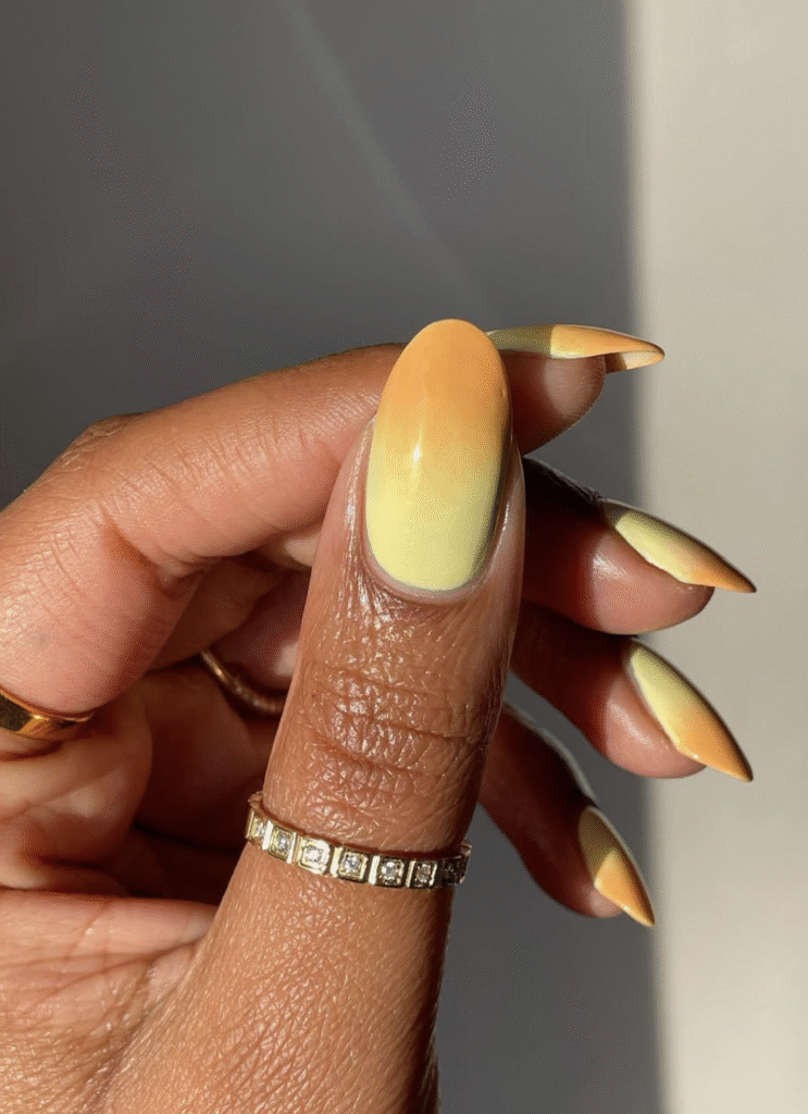 Orange and Yellow Nail