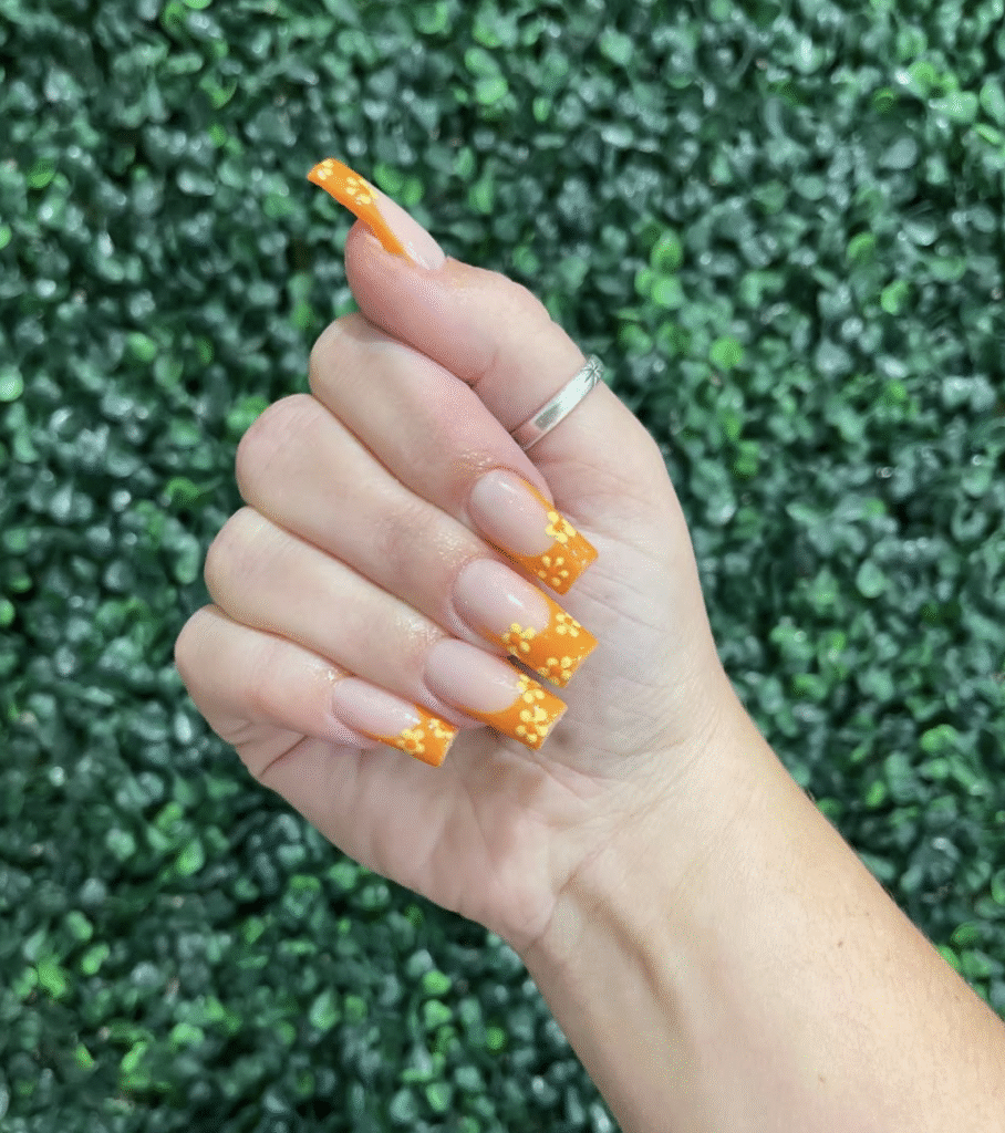 Orange and Yellow Nail