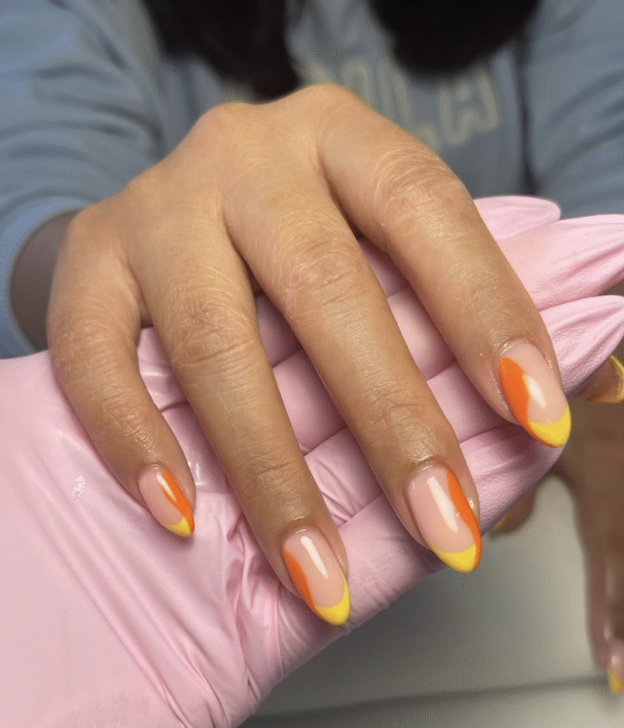 Orange and Yellow Nail