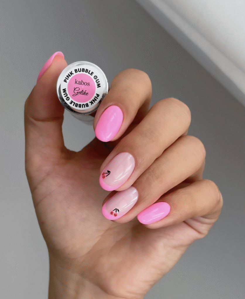 Bubblegum pink nail designs