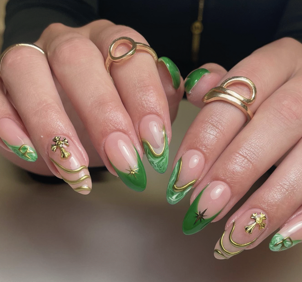 Green Summer nails 
