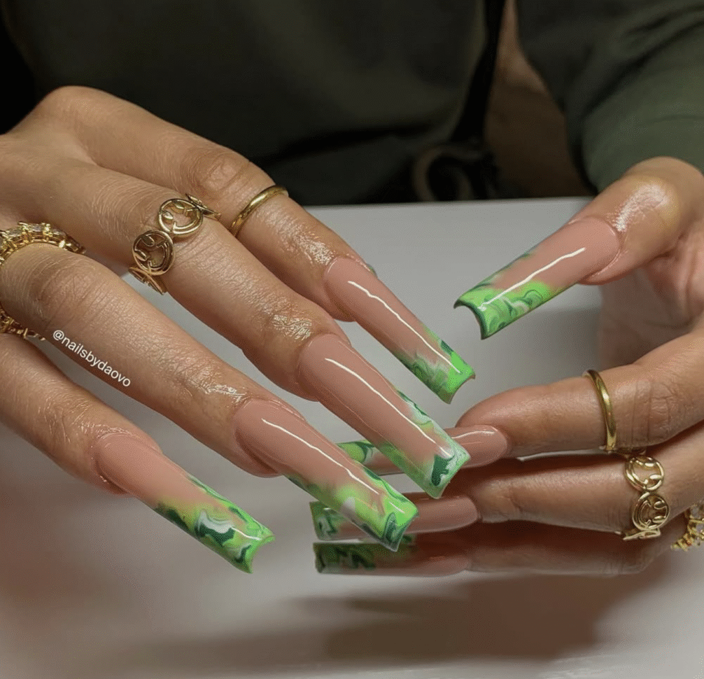 Green Summer nails 