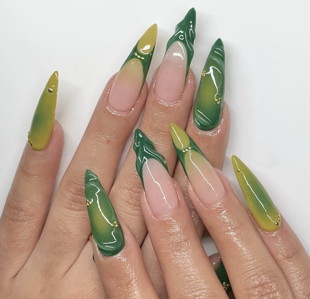 Green Summer nails 
