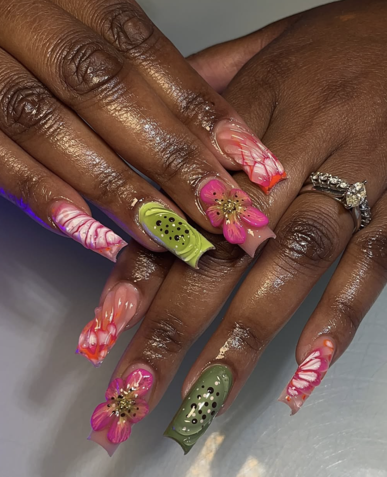 tropical vacation nail