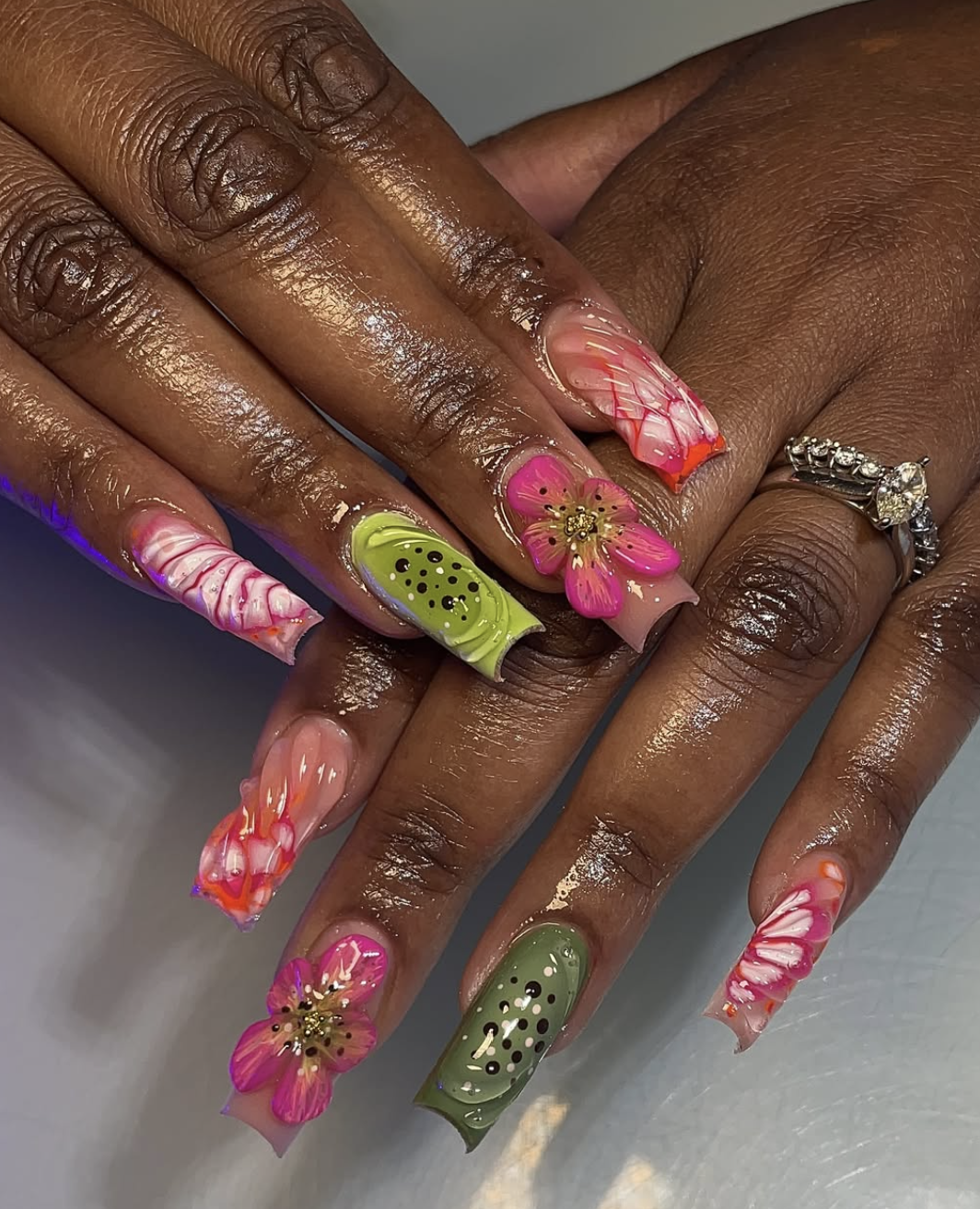 tropical vacation nail