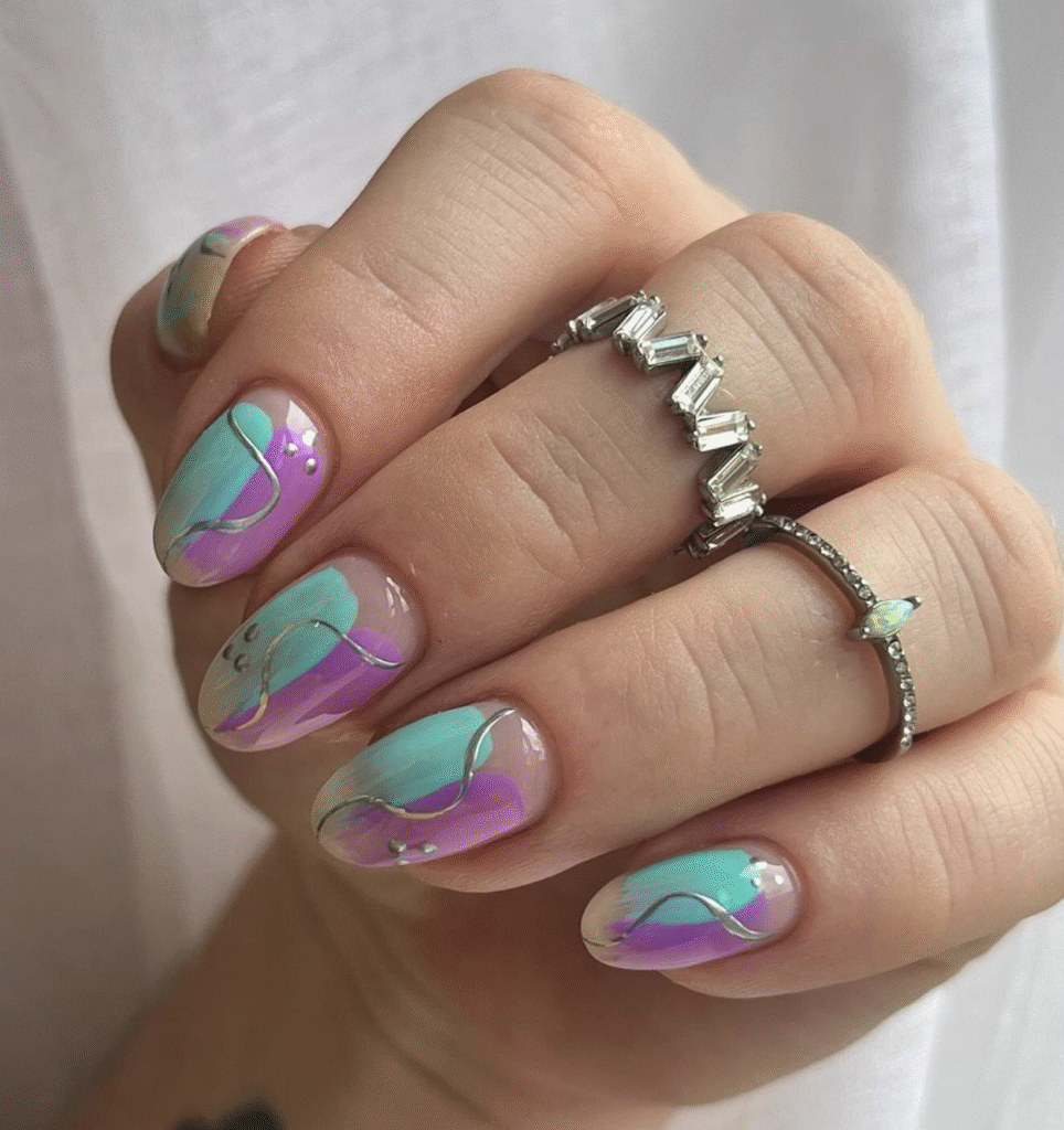Different Color Pastel Nails