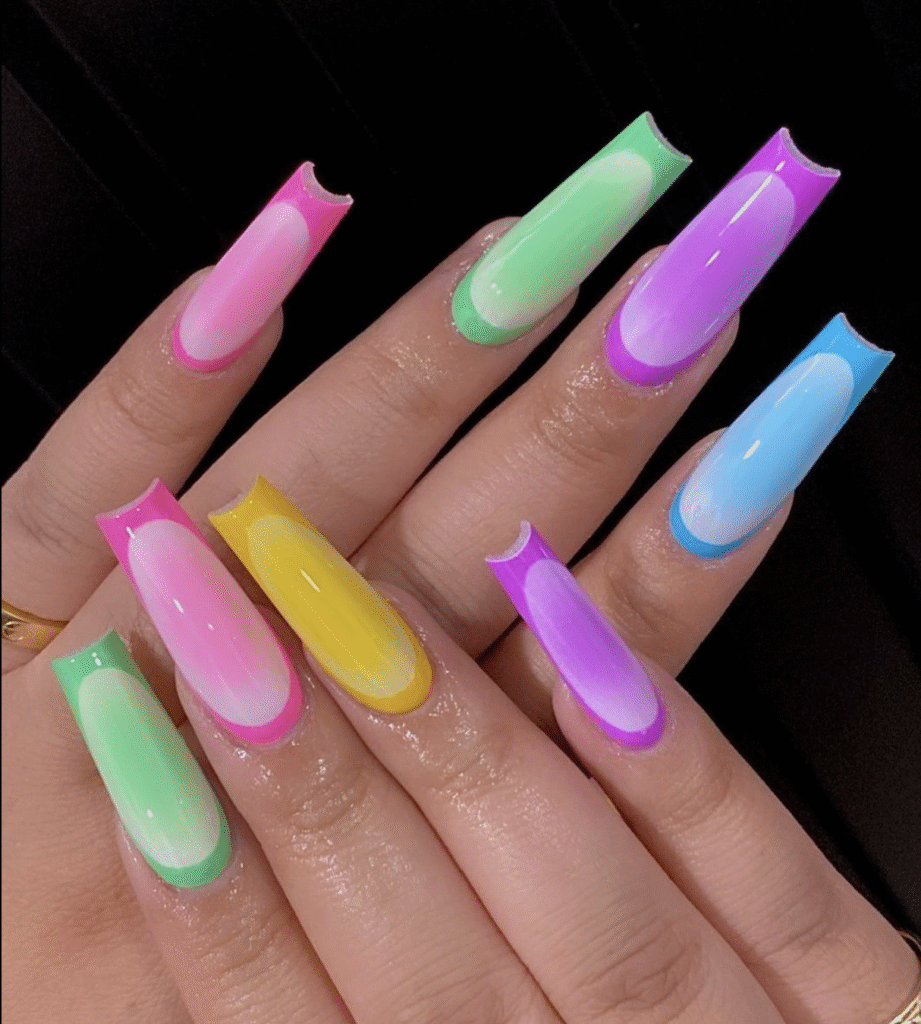 Different Color Pastel Nails