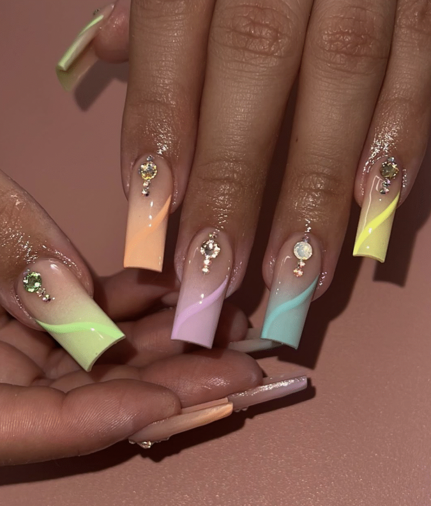 Different Color Pastel Nails
