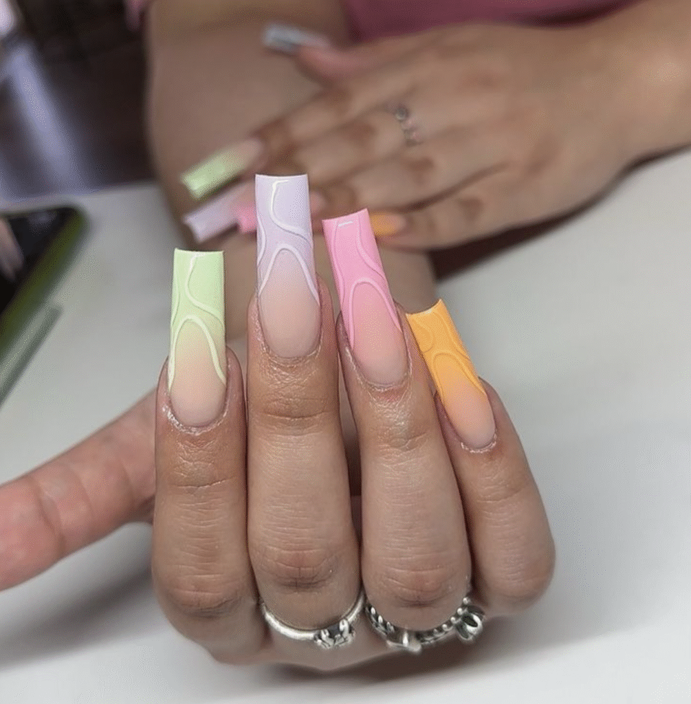 Different Color Pastel Nails