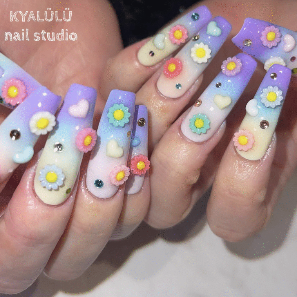 Different Color Pastel Nails