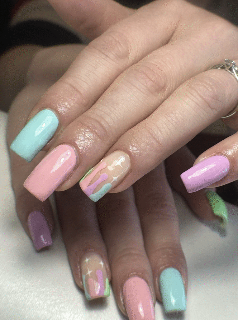 Different Color Pastel Nails