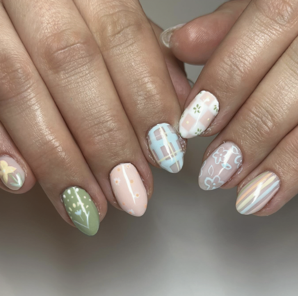 Different Color Pastel Nails