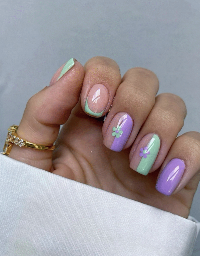 Different Color Pastel Nails
