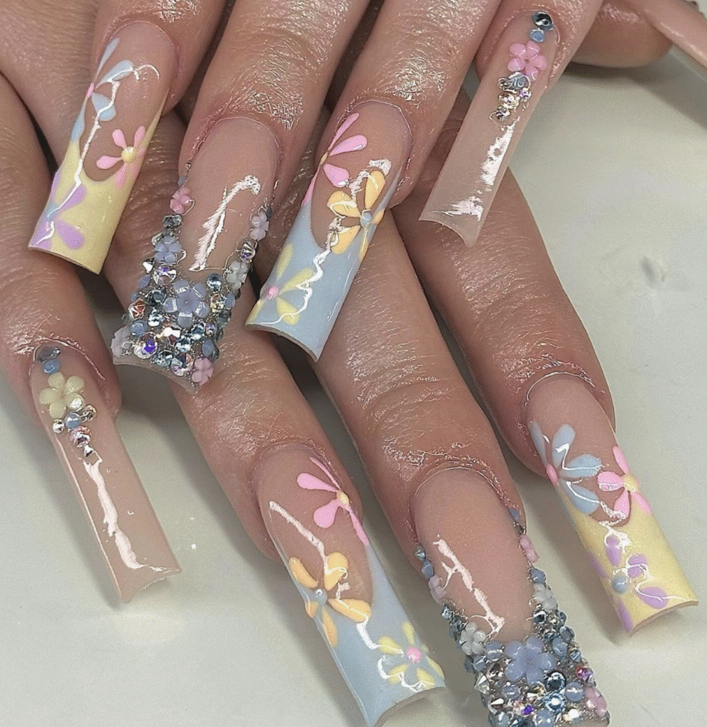 Different Color Pastel Nails