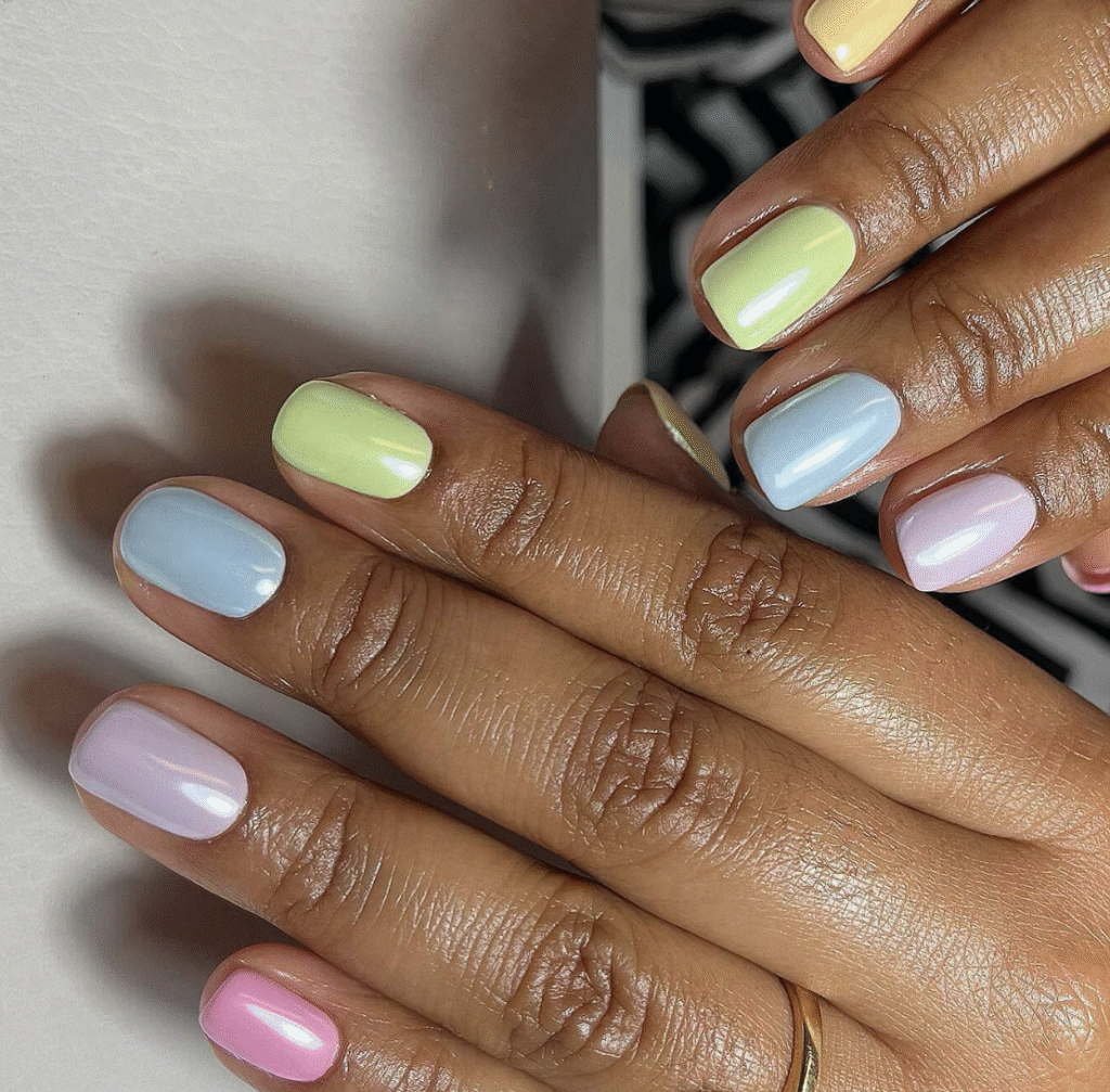 Different Color Pastel Nails