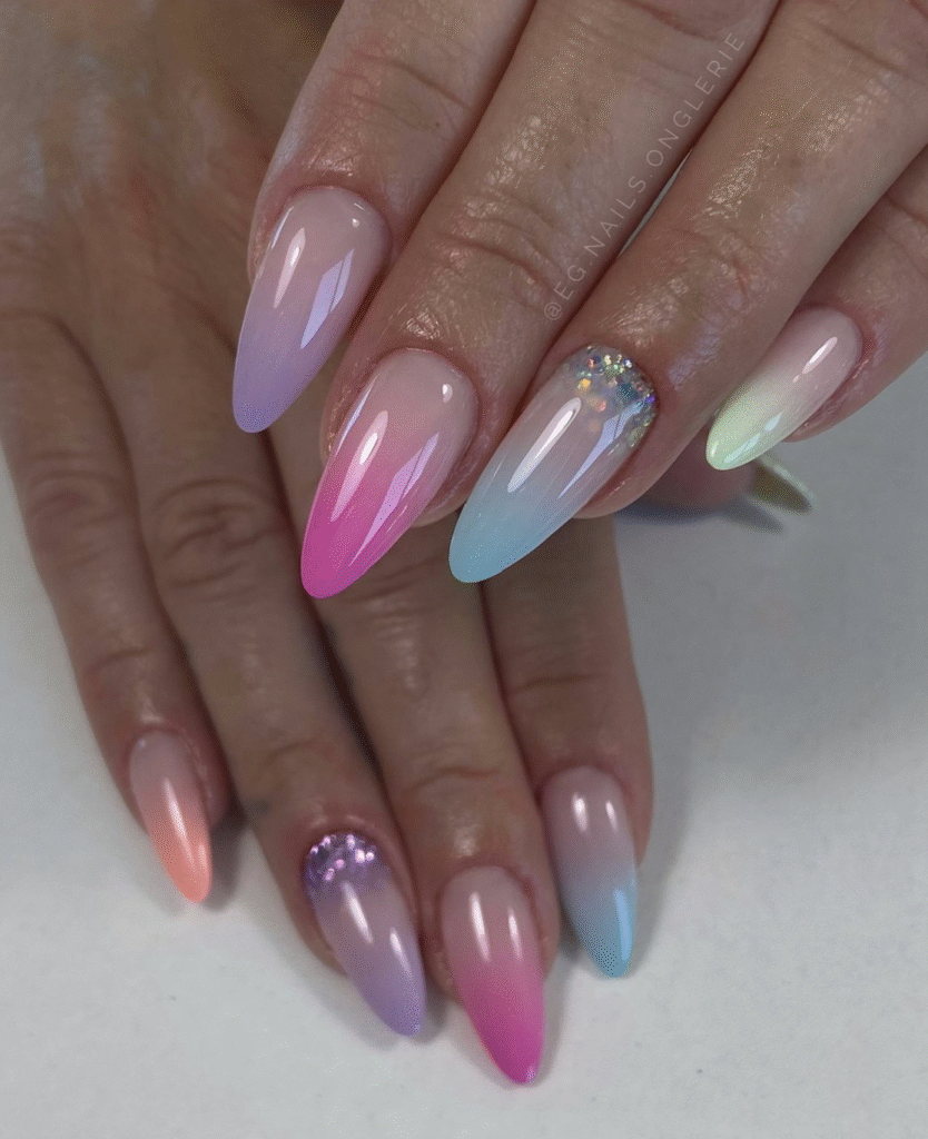 Different Color Pastel Nails