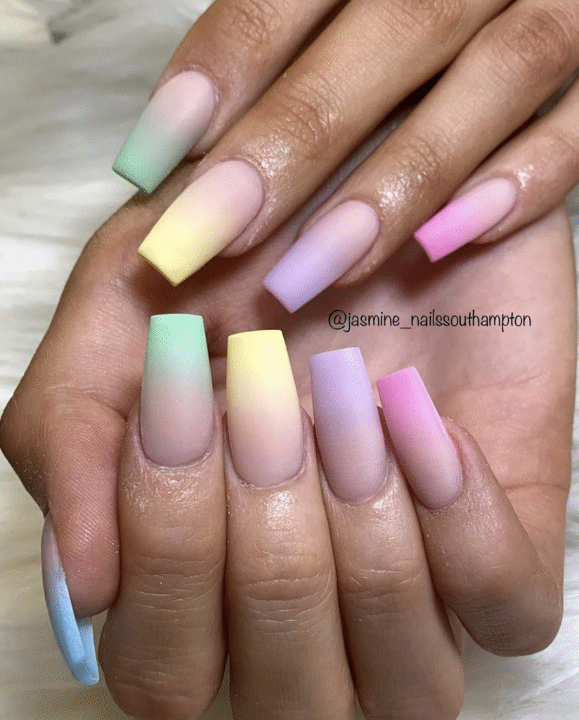 Different Color Pastel Nails