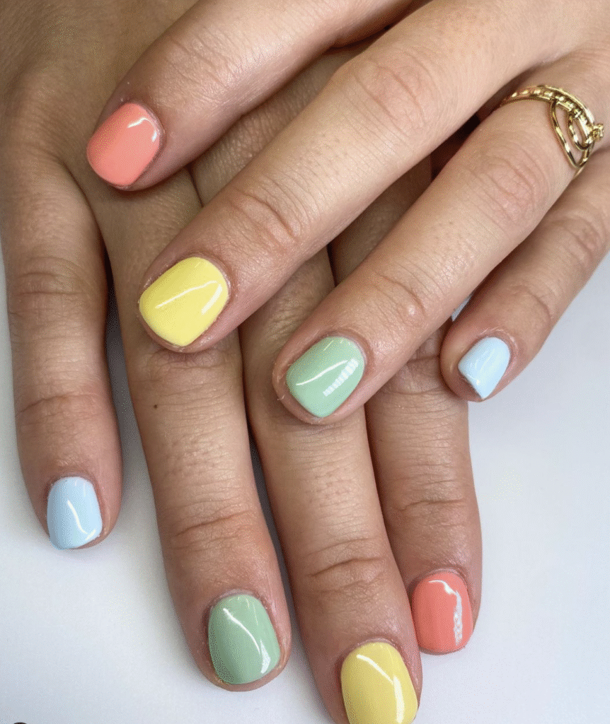 Different Color Pastel Nails