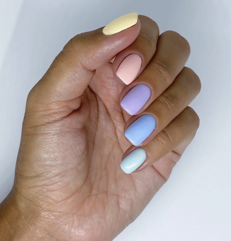 Different Color Pastel Nails