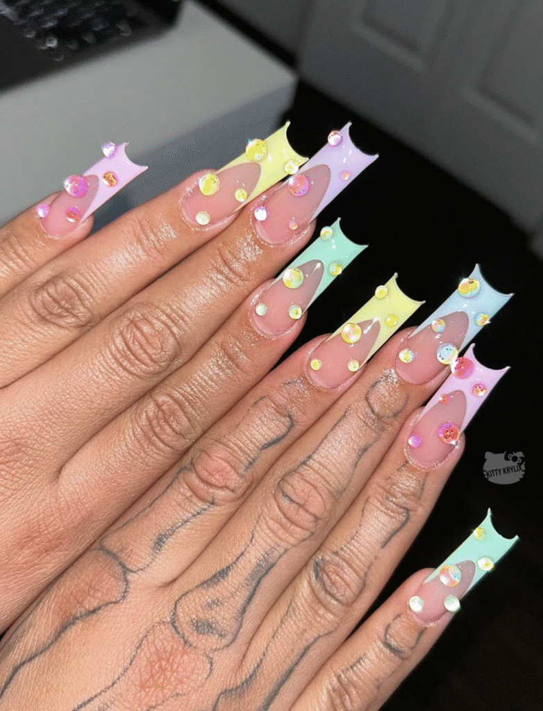 Different Color Pastel Nails
