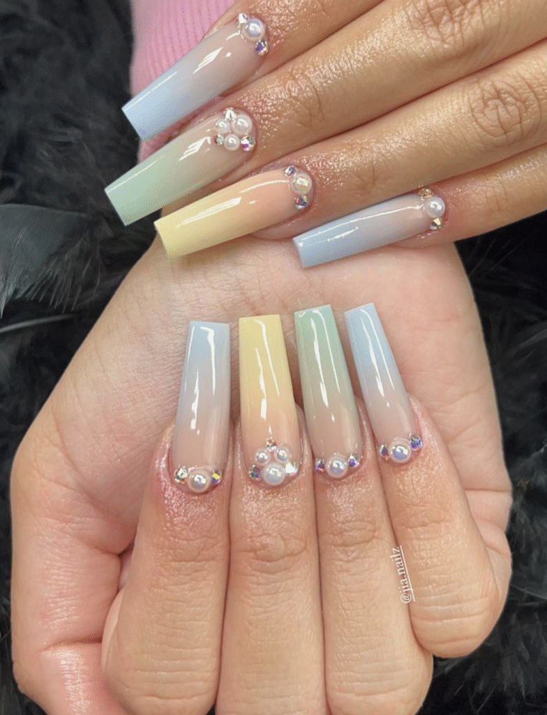 Different Color Pastel Nails