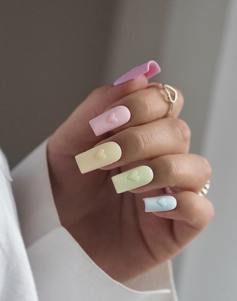 Different Color Pastel Nails
