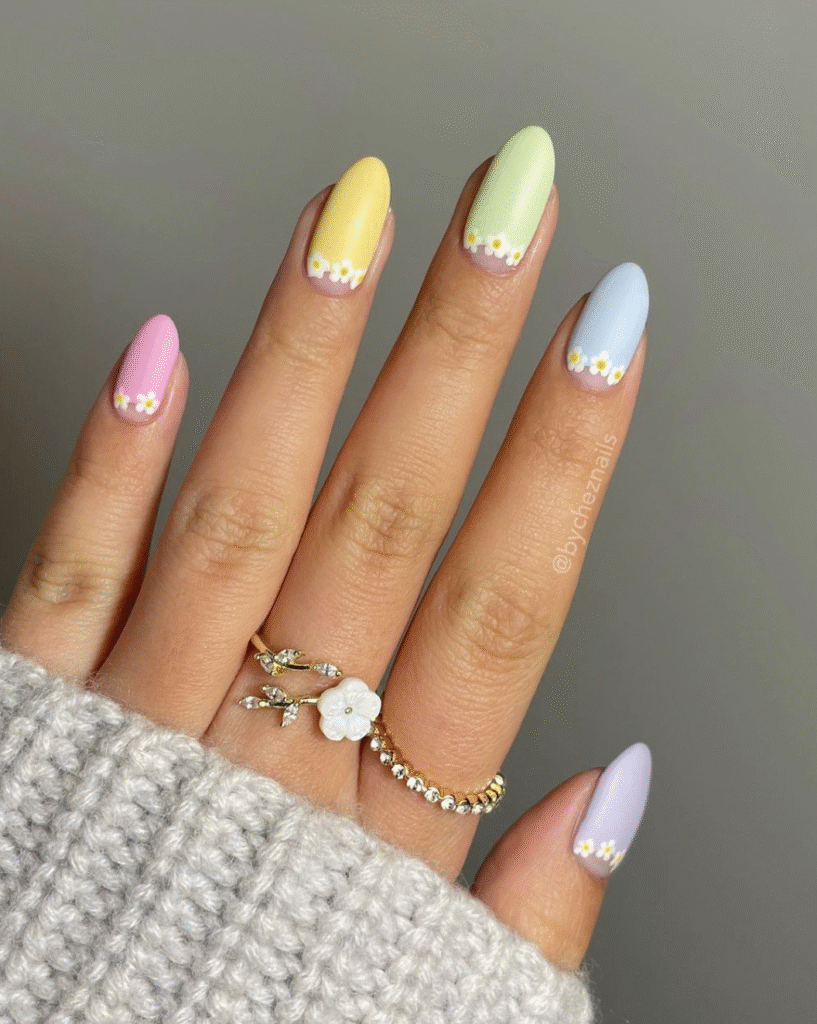 Different Color Pastel Nails
