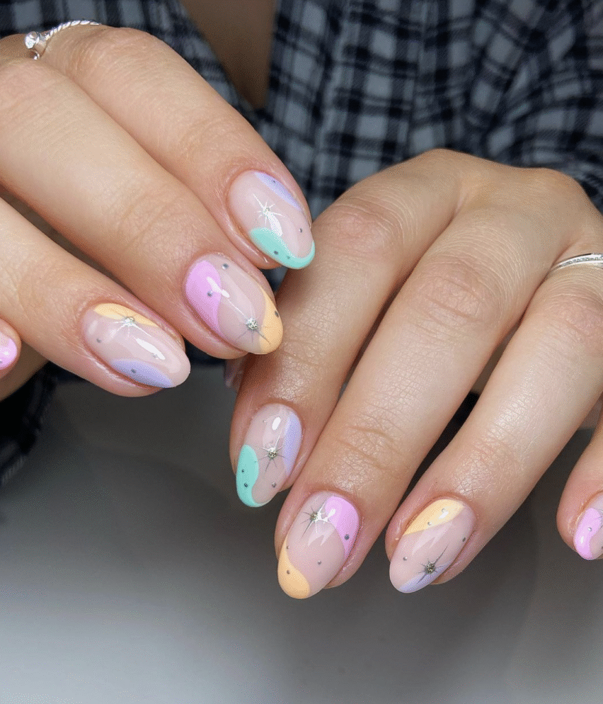 Different Color Pastel Nails