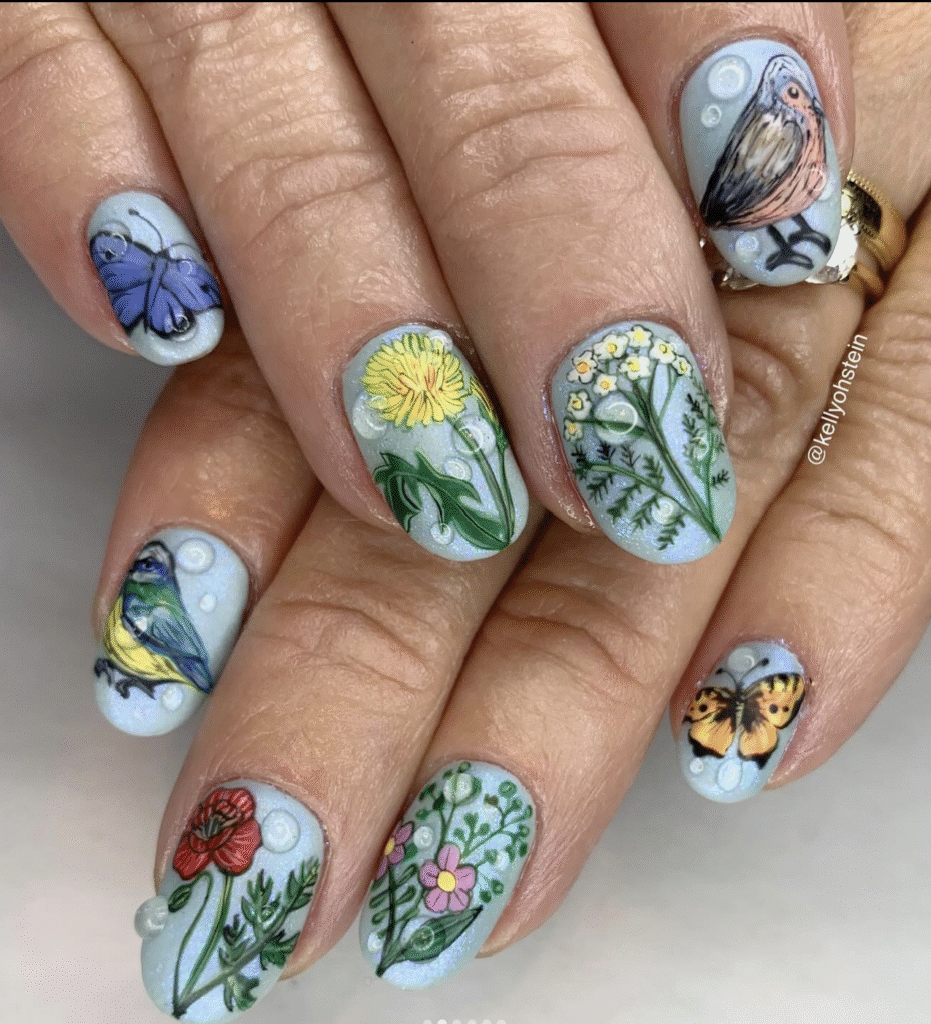 Summer Flower Nail Designs