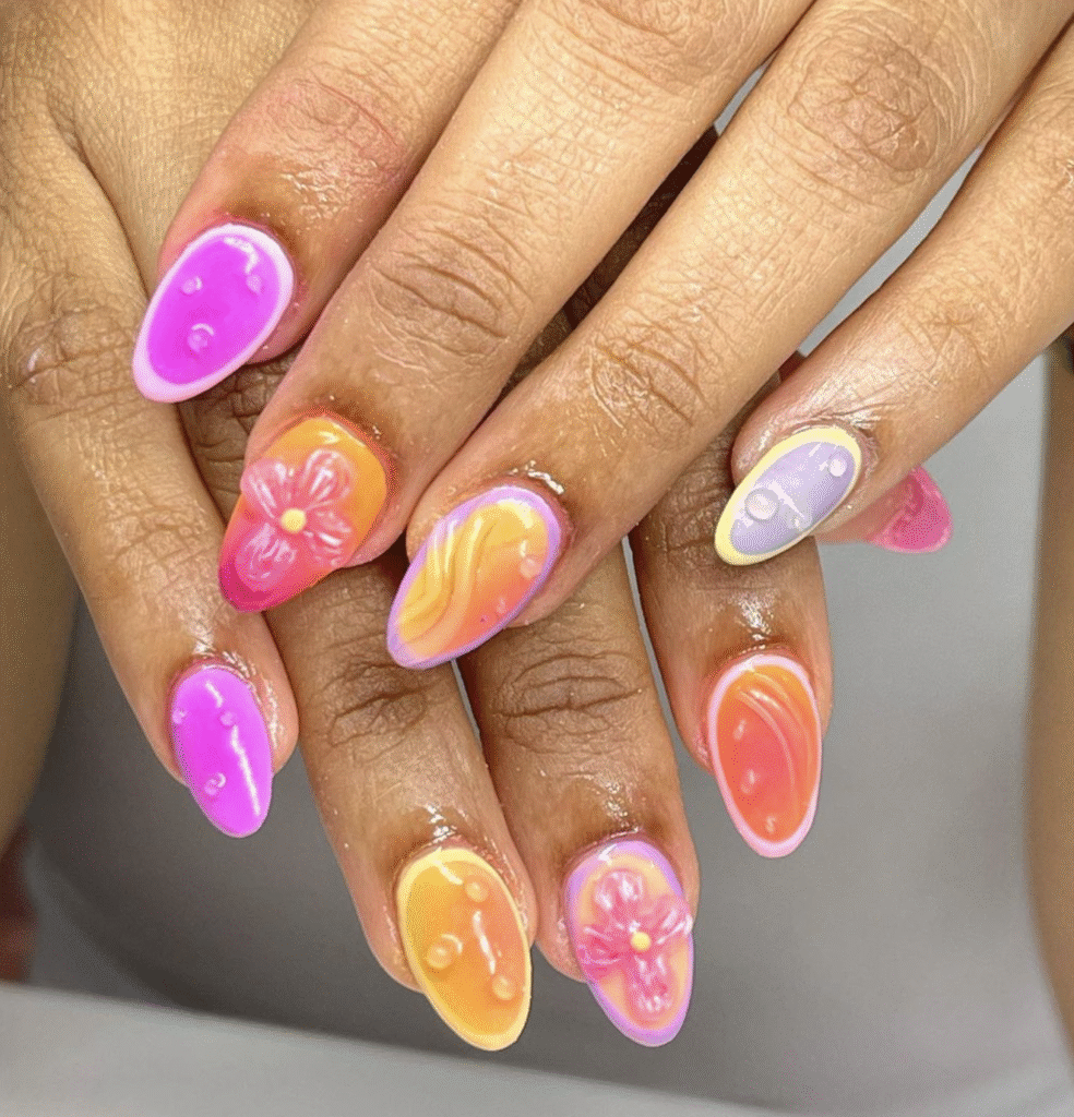 Summer Flower Nail Designs