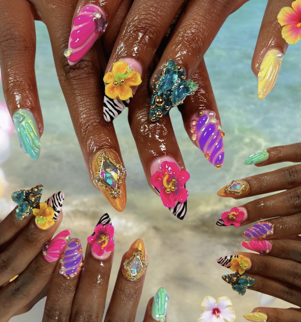 Summer Flower Nail Designs