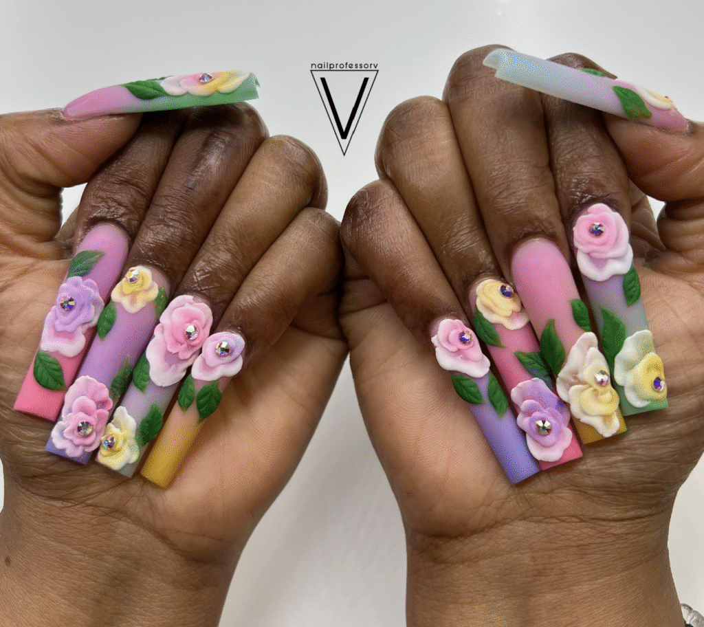 Summer Flower Nail Designs