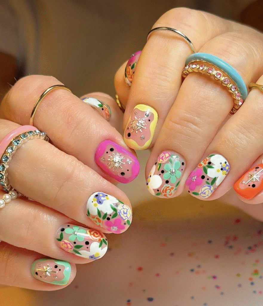 Summer Flower Nail Designs