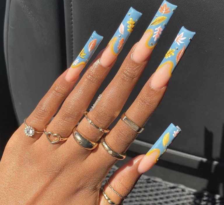 fall leaf nails