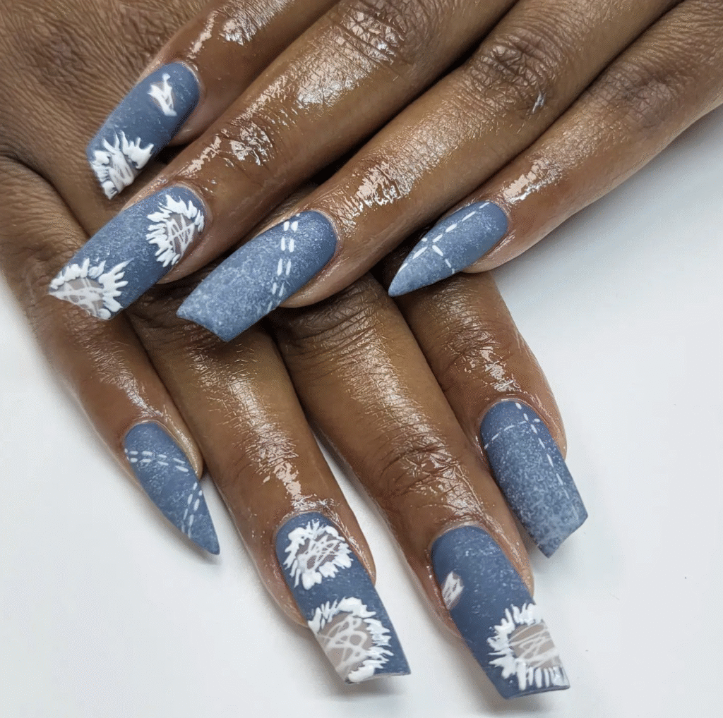 Denim Blue Nails