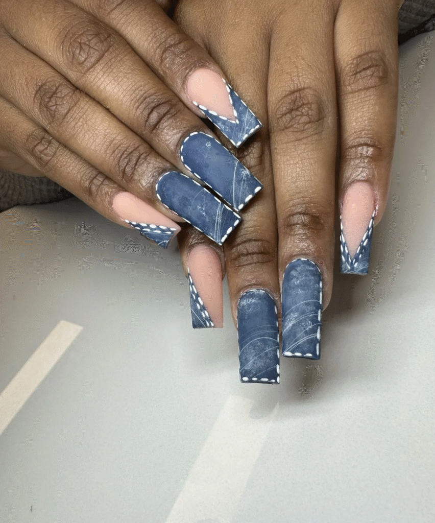 Denim Blue Nails